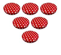 Devitre Lot de 6 couvercles Twist-Off TO100 - 100 mm - À pois rouges et blancs - Diamètre 103 mm - Pour bocaux avec goulot TO 100 (89 à 90 mm)