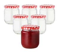 Devitre Lot de 6 pots à confiture avec étiquettes et couvercles 425 ml