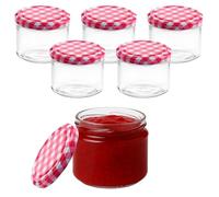Devitre Lot de 6 pots à confiture de 330 ml avec couvercles et étiquettes