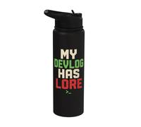 Devlog Has Lore Programmer Humor Stainless Steel Insulated Water Bottle