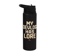 Devlog Has Lore Programmer Humor Stainless Steel Insulated Water Bottle