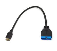 DEVMO Câble d'extension USB 3.1 vers USB 3.0 20 broches compatible avec carte mère ASUS Noir 20 cm