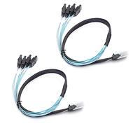 DEVMO Lot de 2 câbles de conversion internes Mini SAS vers 4-SATA SFF-8087 multi-voies, 50 cm