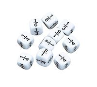 DEVNWIGMO 10 Pièces Dés à Fractions Dés Numériques Dés pour Calcul Outil d'Enseignement Acrylique Surface Polie Arrondis Convient pour Éducation Précoce