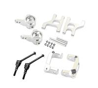 DEVNWIGMO 2 Paires Essieu Véhicule RC Fusée de Direction Métal Moyeu C Aluminium Kit Arbre Entraînement Voiture RC Échelle 1/10 Utilisation pour Passion, Argent