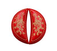 DEVNWIGMO 2 Pièces Coupe Bois de Pêcher Ornement Bouddhiste Feng Shui Texte Sculpté Précis Compact Transport Facile Convient pour Pratique, Dragon Rouge M