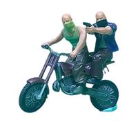 DEVNWIGMO 4 Pièces Figurine Miniature Motard Résine Motocycliste Modèle avec Détails Authentiques Inspiré de Chasse sur Route Convient pour Maquette, Bordeaux