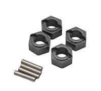 DEVNWIGMO 4 Pièces Hexagone Moyeu Roue Laiton Aluminium Alliage Prolongateur Métal Accessoire Solide Convient Véhicules Modélisme 1/24 Loisirs et Réglages, Gris foncé