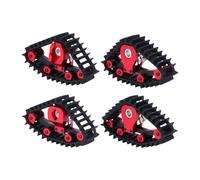 DEVNWIGMO 4 Pièces Roues Pneus Neige Set Accessoires Renouvellement Aluminium Adaptée pour Passion Véhicules Télécommandés Neige, Rouge