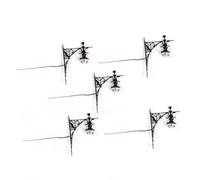 DEVNWIGMO 5 Pièces Miniature Murale Lampe Applique Led Pp Style Unique pour Décor Sand Table Scénario Modélisme Maison de Poupée Micro, Noir