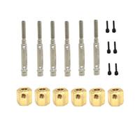 DEVNWIGMO 6 Pièces Adaptateur Hexagonal Moyeu de Roue RC Combiné Métal Accessoire Montage Conversion Fonction Convient pour Véhicule Télécommandé Réparation, 6x6 A Un Arbre de Sortie