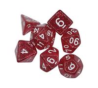 DEVNWIGMO 7 Pièces Dés Polyédriques Jeu de Société Ensemble Dices Multi Faces Accessoires Table Plateau Acrylique pour Enseignement Jeux de Rôle Animation Table, Rouge