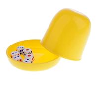 DEVNWIGMO 7 Pièces Gobelet à Dés Agitateur Ensemble Décider Jeux Utilisation Plastique Pratique Optimisé Adapté Parties Famille Gaming Maison Bar Décision, Jaune