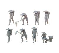 DEVNWIGMO 8 Pièces Figurines Miniatures Personnes Modèles Gardiens Paysans Collection Résine Convient pour Cadeau Maison Diorama Miniature Jardin Photographie