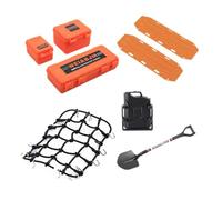 DEVNWIGMO 8 Pièces RC Crawler Accessoire Ensemble Boîte de Stockage Bagages Filet Valise Réservoir Simulation pour Voitures Télécommandées Modèles, orange