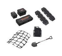 DEVNWIGMO 8 Pièces RC Crawler Accessoire Ensemble Boîte de Stockage Bagages Filet Valise Réservoir Simulation pour Voitures Télécommandées Modèles, noir