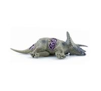 DEVNWIGMO Accessoire Scène Dinosaure Figurine Réaliste de Carcasse Dinosaure Détails Texturés Pose Matérialisation Polyvinyle Adaptée Collection Diorama, Carcasse De Tricératops Solide Environ 115g