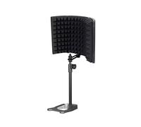 DEVNWIGMO Bouclier Écran Mousse Acoustique Haute Densité Pliable Absorption Bruit Protège Micro Adapté Chant Diffusion Radio, 3 Panneaux avec Support