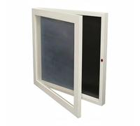 DEVNWIGMO Cadre d'Exposition pour Enfants Cadre Présentoir Murale Vitrine Rectangulaire MDF Fonction Flip-cover pour Garder les, Blanc, 13x13 Pouces 33x33cm - Modèle Enfant