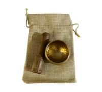 DEVNWIGMO Chantant Coupelle Sonore Méditation Artisanale Métal Instrument Acoustique Bouddhiste avec Bâton Bois Adapté à la Relaxation Pratique, Type B