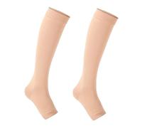 DEVNWIGMO Chaussettes de Compression à Bout Ouvert, Bas de Contention Favorisant La Circulation Sanguine, pour Les Informaticiens et Les Fonctionnaires, couleur de peau, m