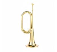 DEVNWIGMO en Laiton Instrument à Vent Trompette d'Annonce Trompette d'Appel Laiton Épaissi Anti-usure Finition Soignée Dorée Adaptable pour Enseignement Musical, Large, Sac Original Mp W