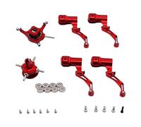 DEVNWIGMO Kit de Réparation pour Hélicoptère RC Croisillon Tête de Rotor Clips pour Pales Roulements En Aluminium Montage Simple Adapté Aux Modèles K, Rouge