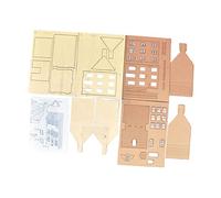 DEVNWIGMO Maison Miniature Bâtiment Architecture Modèle Puzzle Bois Assemble 3D DIY pour Scène Européenne Convenant à l'Éducation Exposition Décoration Maison
