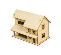 DEVNWIGMO Maison Miniature en Bois 1/72 Modèle Assemblé Scène de Construction Architecture Artisanale Jouet Décoratif Artisanat Fait Main Adapté aux Adultes, Style A
