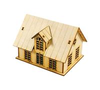 DEVNWIGMO Maison Miniature en Bois 1/72 Modèle Assemblé Scène de Construction Architecture Artisanale Jouet Décoratif Artisanat Fait Main Adapté aux Adultes, Style D