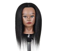 DEVNWIGMO Mannequin Tête Cheveux Humain pour Apprentissage Techniques Coiffure Coiffage Coupe Coloration Tressage Robuste Adaptée aux Salons Écoles Femmes