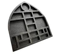 DEVNWIGMO Miniature Trinket Shelf Vitrine à Petits Accessoires Plateau à Compartiments Multiples Étagère En Bois pour Collection Adapté à La Décoration, Noir