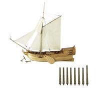 DEVNWIGMO Modèle de Voilier Maquette Construction Kit Ensemble Bateau Puzzle Bois Voiles Assemblage Jeu Créatif pour Cadeaux Décor Bureau Loisirs Adultes Activi, Canon en bronze 8 pièces