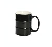 DEVNWIGMO Mug Céramique Gobelet Forme Baril Robustesse pour Consommation Quotidienne Facile à Prendre en Main pour Espace Travail Accueil Maison Coffret Cadeau, Noir