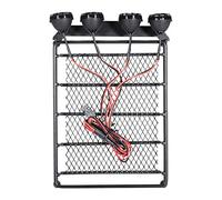DEVNWIGMO Porte-Bagages RC Car pour Véhicule Modèle 1/10 Comprend Porte-Bagages Plateau Bagages Grille Toit Barre Lumineuse Alliage Métal Simple Installation