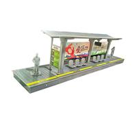 DEVNWIGMO Station Plateforme Modèle Maquette Bus Arrêt Miniature Scène PP Assemblage DIY Convient pour Collection Architecture Filles Adultes Passionnés