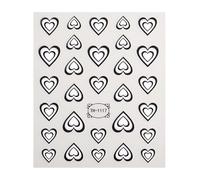 DEVNWIGMO Stickers pour Ongles En Forme de Cœur, Autocollants pour Manucure DIY, Parfaits Comme Cadeau pour Femme Ou Petite Amie, Ou pour Un Salon de Beauté, Noir