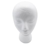 DEVNWIGMO Tête de Mannequin En Mousse pour Perruques Support Mannequin Styrène Femme Structure Légère Multifonctionnalité Utilisable Salon Magasin Maison, 01