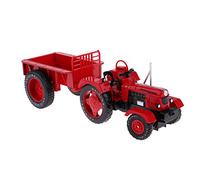DEVNWIGMO Tracteur Véhicule Ancien Simulation Alliage Maquette Agricole Jouet Réaliste Adapté Aux Enfants Apprentissage Décoration Bibliothèque Cadeau D'Anniver, Rouge