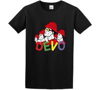 Devo Band O Neck Men T Shirt Black Mens T-Shirt Graphic Unisex Tee Shirt Black L