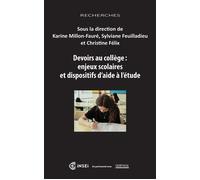 Devoirs au collège : enjeux scolaires et dispositifs d'aide à l'étude - INSEI - Champ Social Eds Du - broché - Essai