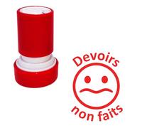 Devoirs non faits Tampon Encreur Enseignant - Rouge 22mm, Re-éncrable