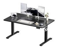 Devoko Bureau Assis-Debout 140x60 cm - Bureau Moderne à Hauteur Réglable Électrique - Table de Bureau Robuste avec 2 Mémoires Programmables - Idéal pour Espace Pro- Noir