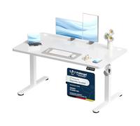 Devoko Bureau Assis Debout Électrique 120 x 60 cm, Standing Desk Blanc | Table de Bureau Ergonomique avec 2 Mémoires pour Télétravail, fonction anti - collision rebond, Bruit <50dB, Charge 70 KG