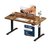 Devoko Bureau Assis Debout Électrique 120 x 60 cm, Standing Desk Marron | Table de Bureau Ergonomique avec 2 Mémoires pour Télétravail, fonction anti - collision rebond, Bruit <50dB, Charge 70 KG
