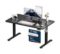 Devoko Bureau Assis Debout Électrique 120x60 cm - Bureau Informatique Réglable en Hauteur Motorisé - Table de Bureau Ergonomique pour Télétravail avec 2 Mémoires de Position - Noir