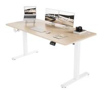 Devoko Bureau Assis Debout Électrique 140 x 60cm, Bureau Réglable en Hauteur de 71 cm à 119 cm avec 2 Hauteurs Mémorisables (Beige, 140cm)