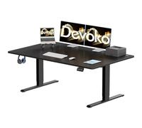 Devoko Bureau Assis Debout Électrique 140 x 60cm, Bureau Réglable en Hauteur de 71 cm à 119 cm avec 2 Hauteurs Mémorisables(Noir, 140cm)