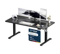 Devoko Bureau Assis Debout Électrique 160 x 60 cm, Standing Desk Noir | Table de Bureau Ergonomique avec 2 Mémoires pour Télétravail, fonction anti - collision rebond, Bruit <50dB, Charge 70 KG