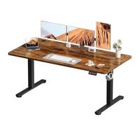 Devoko Bureau Assis-Debout Électrique 160x70 cm - Grand Bureau Informatique Réglable en Hauteur Motorisé - Table de Bureau Ergonomique avec 2 Mémoires pour Télétravail et Gaming Marron